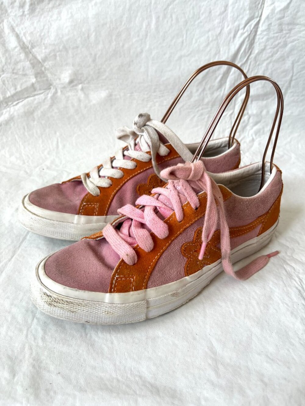 Converse Golf le Fleur sneakers low top shoes Pink Orange suede womens 7.5 - Picture 3 of 15